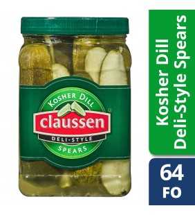 Claussen Deli-Style Kosher Dill Pickle Spears, 64 fl oz Jar