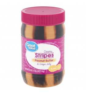Great Value Creamy Stripes Peanut Butter & Grape Jelly 18 oz