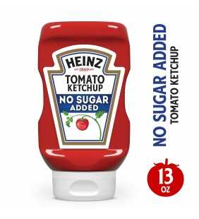 Heinz No Sugar Added Tomato Ketchup, 13 oz Bottle
