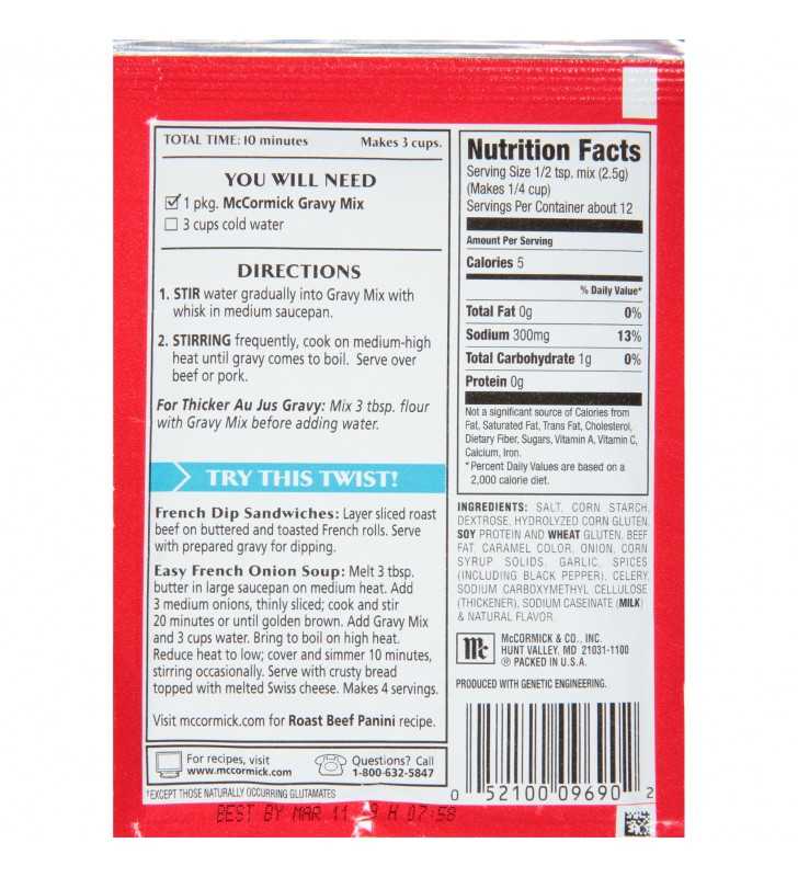 McCormick Seasoning Mix, Gluten-Free, Chili 1 Oz, Gravy