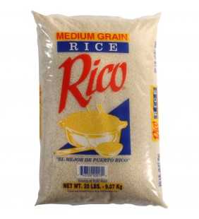 Rico Medium Grain Rice, 20 lb