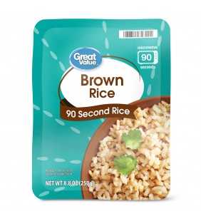 Great Value Brown Rice 90 Second Pouch, 8.8 oz