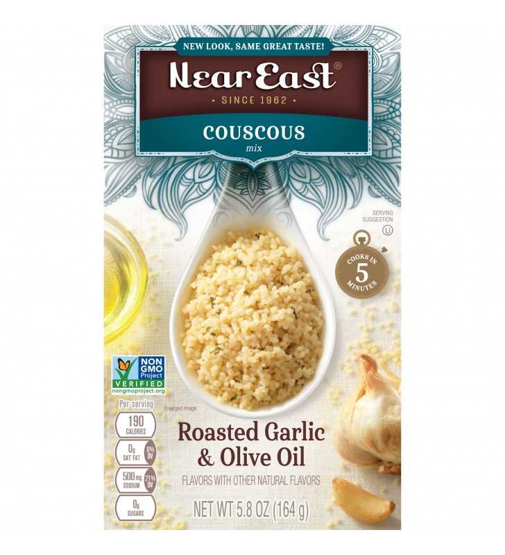 Near East Couscous Mix Roasted Garlic Olive Oil 5 8 Oz Box