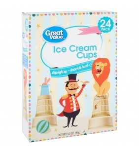 Great Value Ice Cream Cups, 3.5 Oz., 24 Count