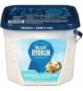 Blue Ribbon Classics Cookies 'N Cream Reduced Fat Ice Cream Pail , 128 fl oz