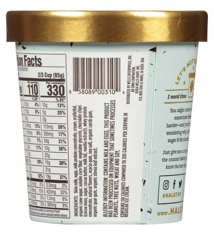 Halo Top Chocolate Chip Cookie Dough Light Ice Cream, 16 fl oz