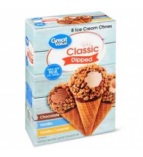 Great Value Classic Dipped Ice Cream Cones, 8 Count, 36 oz