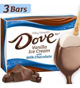 Dove, Vanilla Ice Cream Bars With Milk Chocolate, 3 Ct