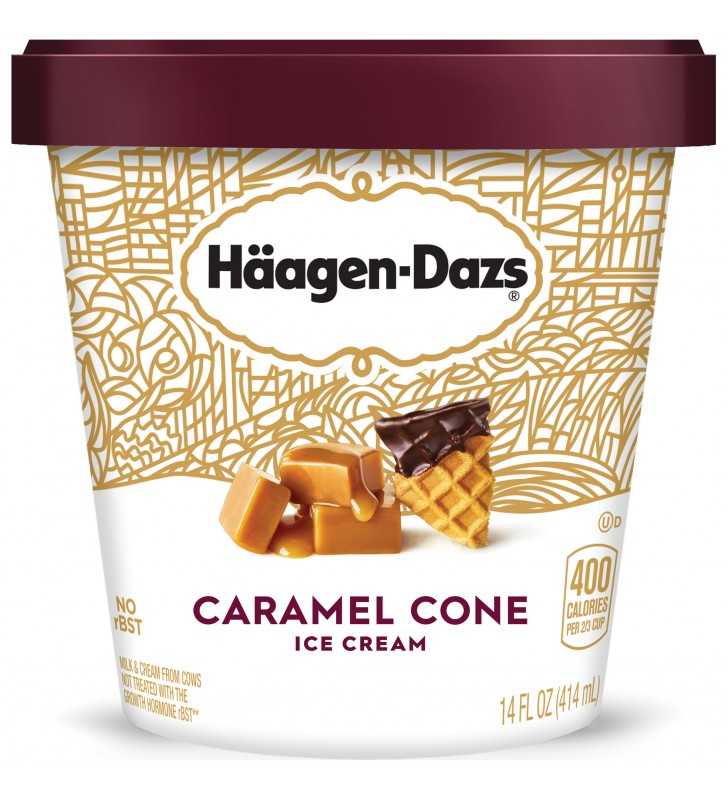 Haagen Dazs Ice Cream Caramel Cone 14 Fl Oz Cup No Rbst 3137