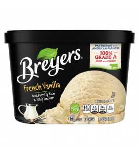 Breyers Original Ice Cream for an Indulgent Frozen Dessert French Vanilla Made with 100% Grade A Milk & Cream, Sustainably-Farme