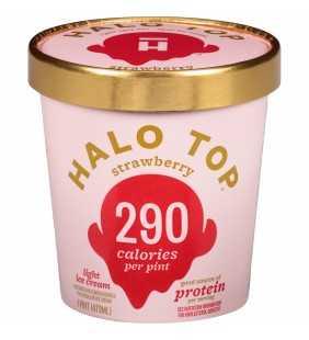 Halo Top Strawberry Light Ice Cream Pint , 16 fl oz