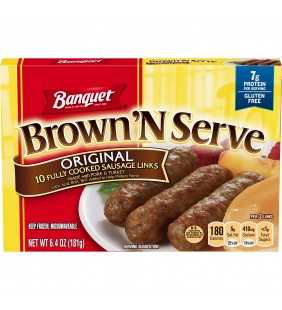 Banquet Brown N Serve Frozen Side Original Sausage Links 6.4 Ounce 10-Count
