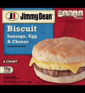 Jimmy Dean® Sausage, Egg & Cheese Biscuit Sandwiches, 8 Count (Frozen)