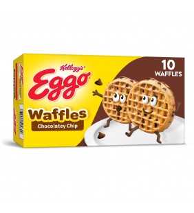 Kellogg's Eggo, Frozen Waffles, Chocolatey Chip, Easy Breakfast, 12.3 Oz