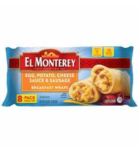 El Monterey Egg, Potato, Cheese Sauce, Sausage Breakfast Wraps 8 ct