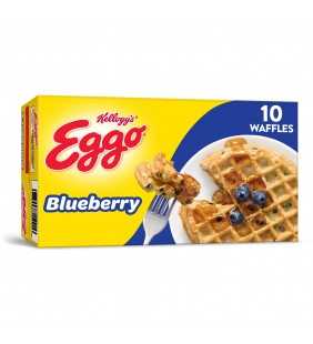 Kellogg's Eggo, Frozen Waffles, Blueberry, Easy Breakfast, 10 Ct, 12.3 Oz