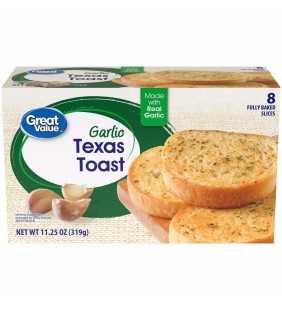 Great Value Garlic Texas Toast, 8 count, 11.25 oz