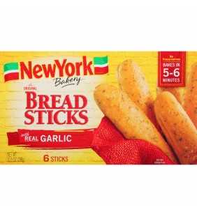 New York Bakery Original Bread Sticks with Real Garlic, 6 sticks