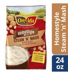 Ore-Ida Homestyle Steam N' Mash Recipe Ready Pre-Cut Russet Potatoes, 24 oz Bag