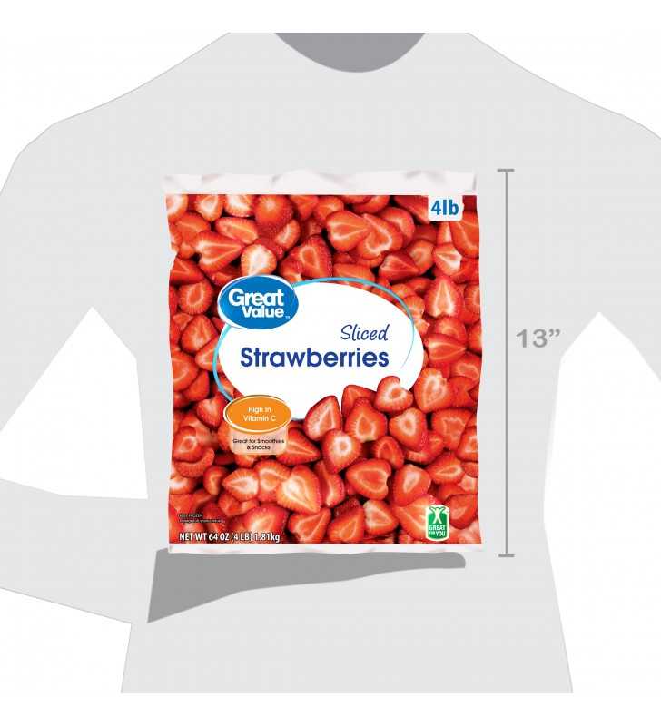 Great Value Frozen Sliced Strawberries, 64 oz