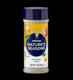 Morton Nature’s Seasons Seasoning Blend – Savory Blend of Spices for Lighter Fare, 7.5 OZ Canister