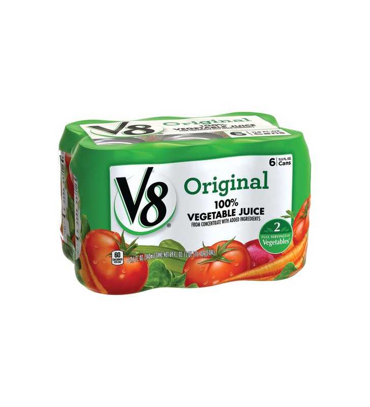 V8 Juice, Original 100% Vegetable Juice, Plant-Based Drink, 11.5 Ounce Can (Pack of 6)