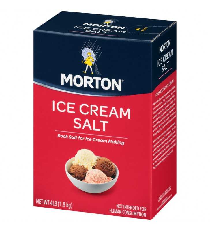 Morton Ice Cream Salt, Rock Salt for Ice Cream Making, 4 LB Box