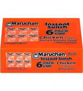 (6 Cups) Maruchan® Instant Lunch Chicken Flavor Ramen Noodle Soup, 2.25 oz