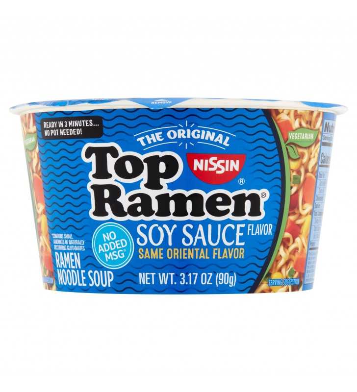 Nissin The Original Top Ramen Soy Sauce Flavor Ramen Noodle Soup, 3 oz, 6  count