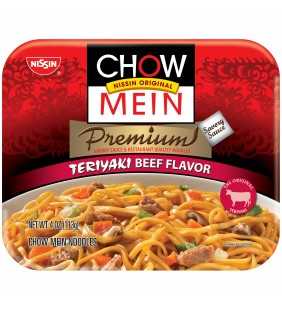 Nissin Premium Teriyaki Beef Flavor Chow Mein Noodles 4 oz. Tray