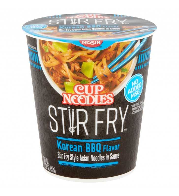 Nissin Cup Noodles Stir Fry Korean BBQ Flavor Noodles, 2.89 oz