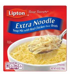 Lipton Soup Secrets Instant Soup Mix Extra Noodle 4.9 oz 2 Count