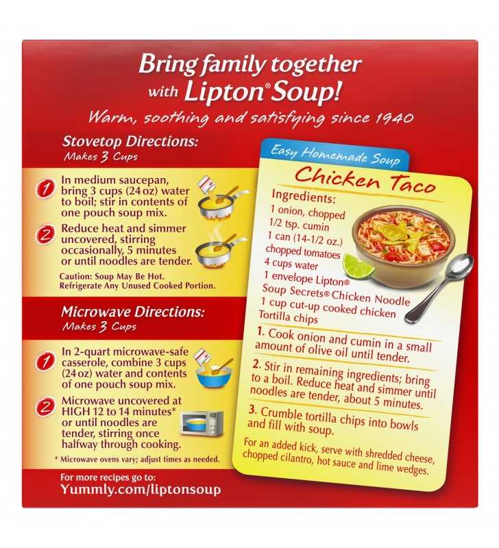 Lipton Soup Secrets Chicken Noodle Soup Mix, 4.2 oz, 2 Pack Pouch