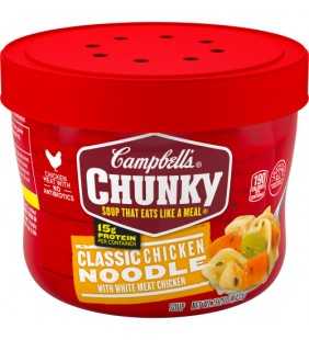 Campbell's Chunky Microwavable Soup, Classic Chicken Noodle Soup, 15.25 Ounce Bowl