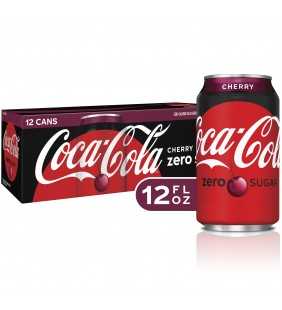 Coca-Cola Zero Cherry Flavored Soda, 12 Fl Oz, 12 Count