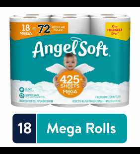 Angel Soft Toilet Paper, 18 Mega Rolls ( 72 Regular Rolls)