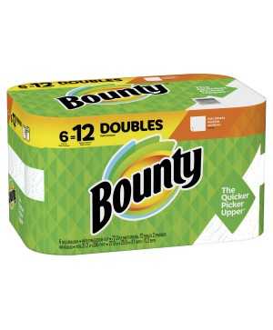 Bounty Full Sheet Paper Towels, White, 6 Double Rolls