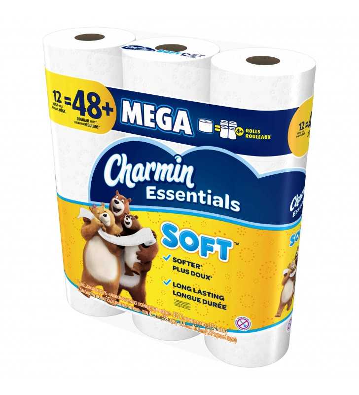 Charmin Essentials Soft Toilet Paper, 12 Mega Rolls