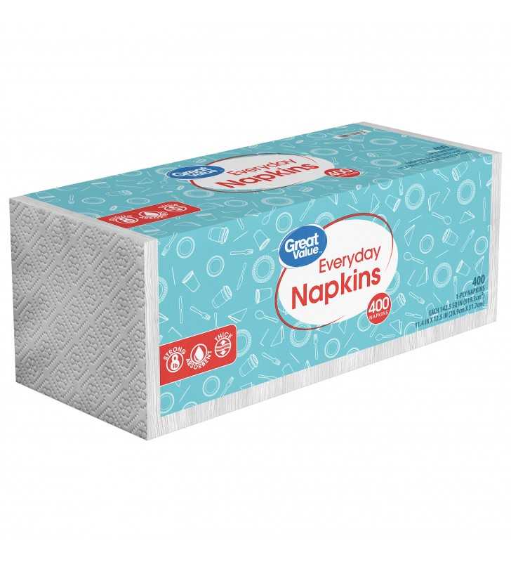 Great Value Everyday Paper Napkins, 400 Count
