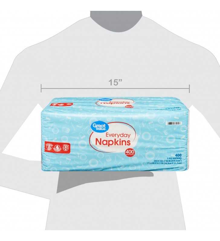 Great Value Everyday Paper Napkins, 400 Count