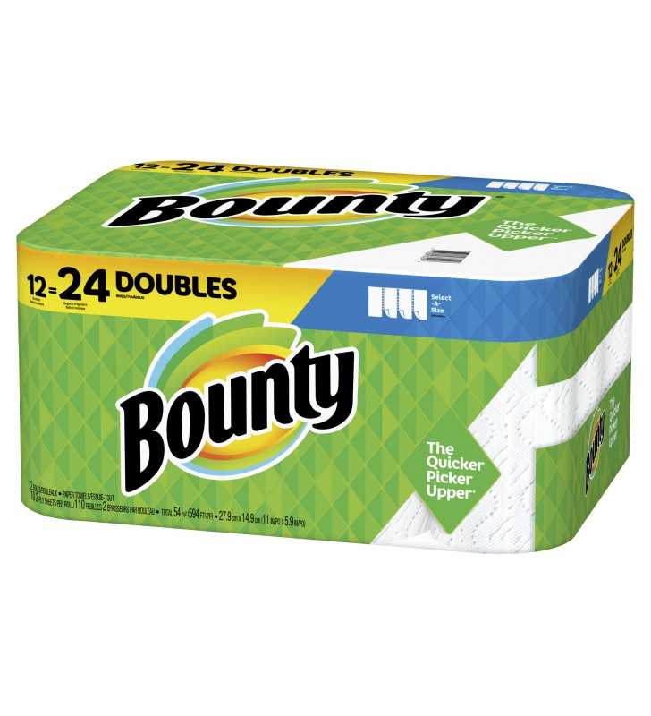 Bounty Select-A-Size Paper Towels, White, 12 Double Rolls = 24