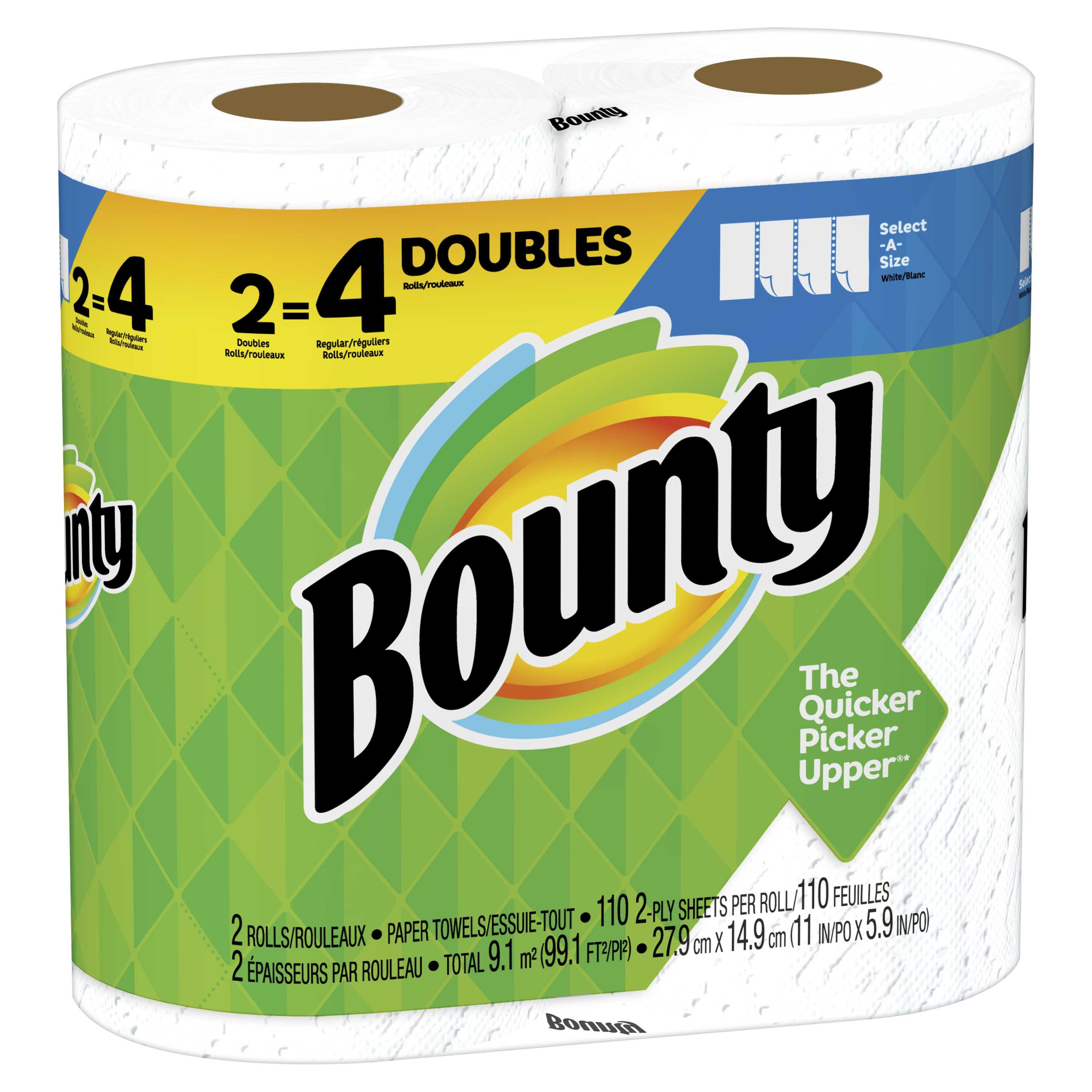 Bounty Select-A-Size Paper Towels Double Rolls - White, 8 ct