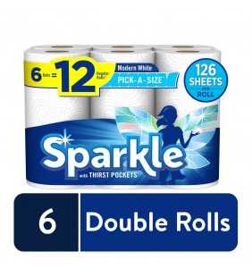 Sparkle Paper Towels, Pick-A-Size, 6 Double Rolls ( 12 Regular Rolls)