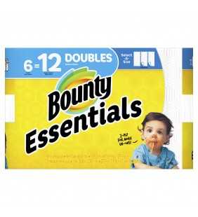 Bounty Essentials Select-A-Size Paper Towels, White, 6 Double Rolls
