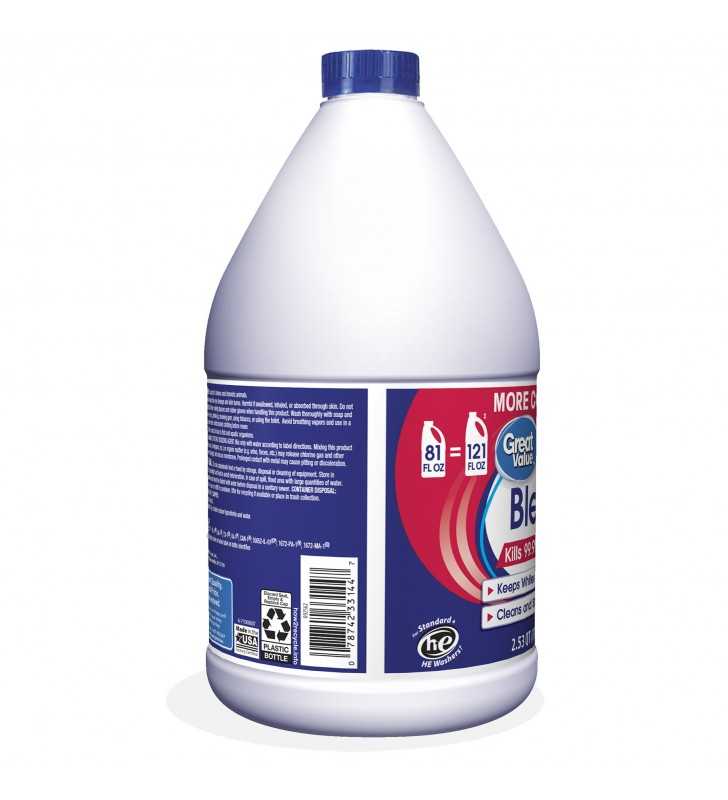 Great Value Low-Splash Bleach, 81 fl oz