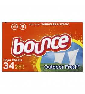 Bounce Dryer Sheets, Outdoor Fresh Scent, 34 Count