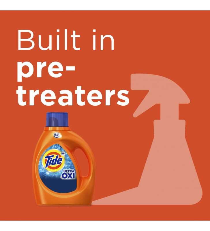 Tide Plus Oxi HE, 59 Loads Liquid Laundry Detergent, 92 fl oz