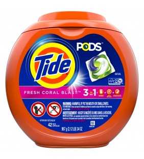 Tide Pods Fresh Coral Blast, 42 Ct Laundry Detergent Pacs