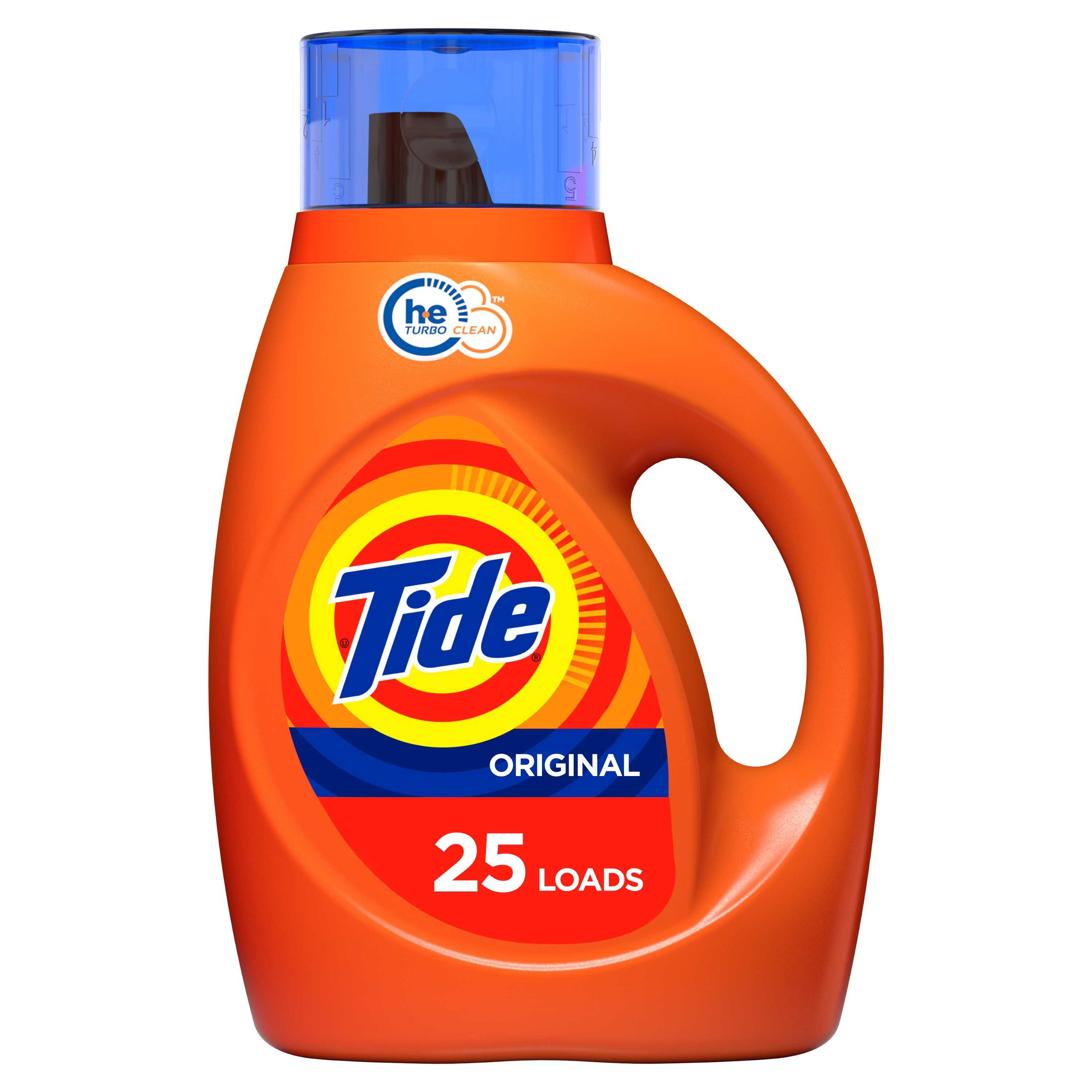 Tide Original He, 25 Loads Liquid Laundry Detergent, Original, 37 fl oz