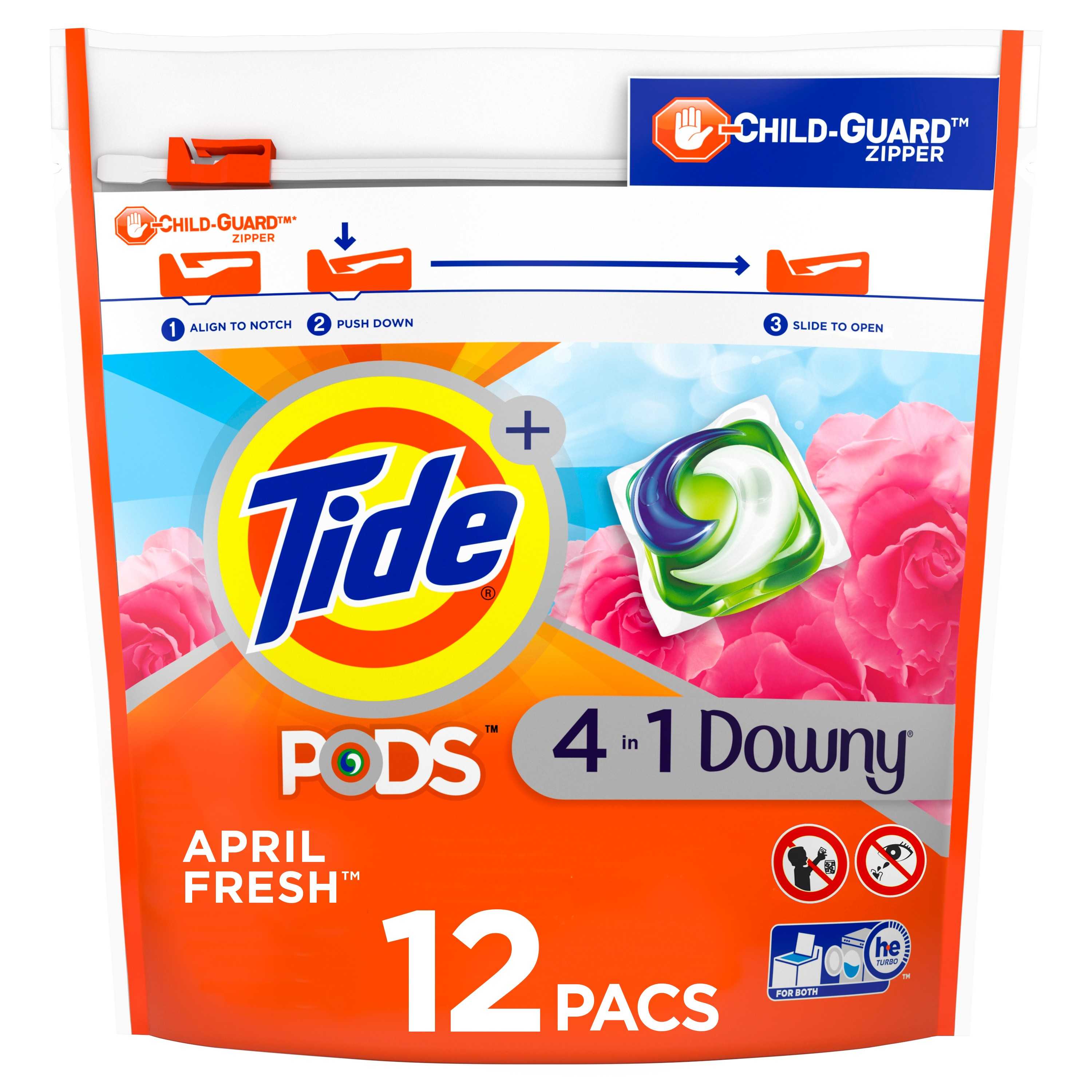 Tide Pods Plus Downy April Fresh, 12 Ct Laundry Detergent Pacs
